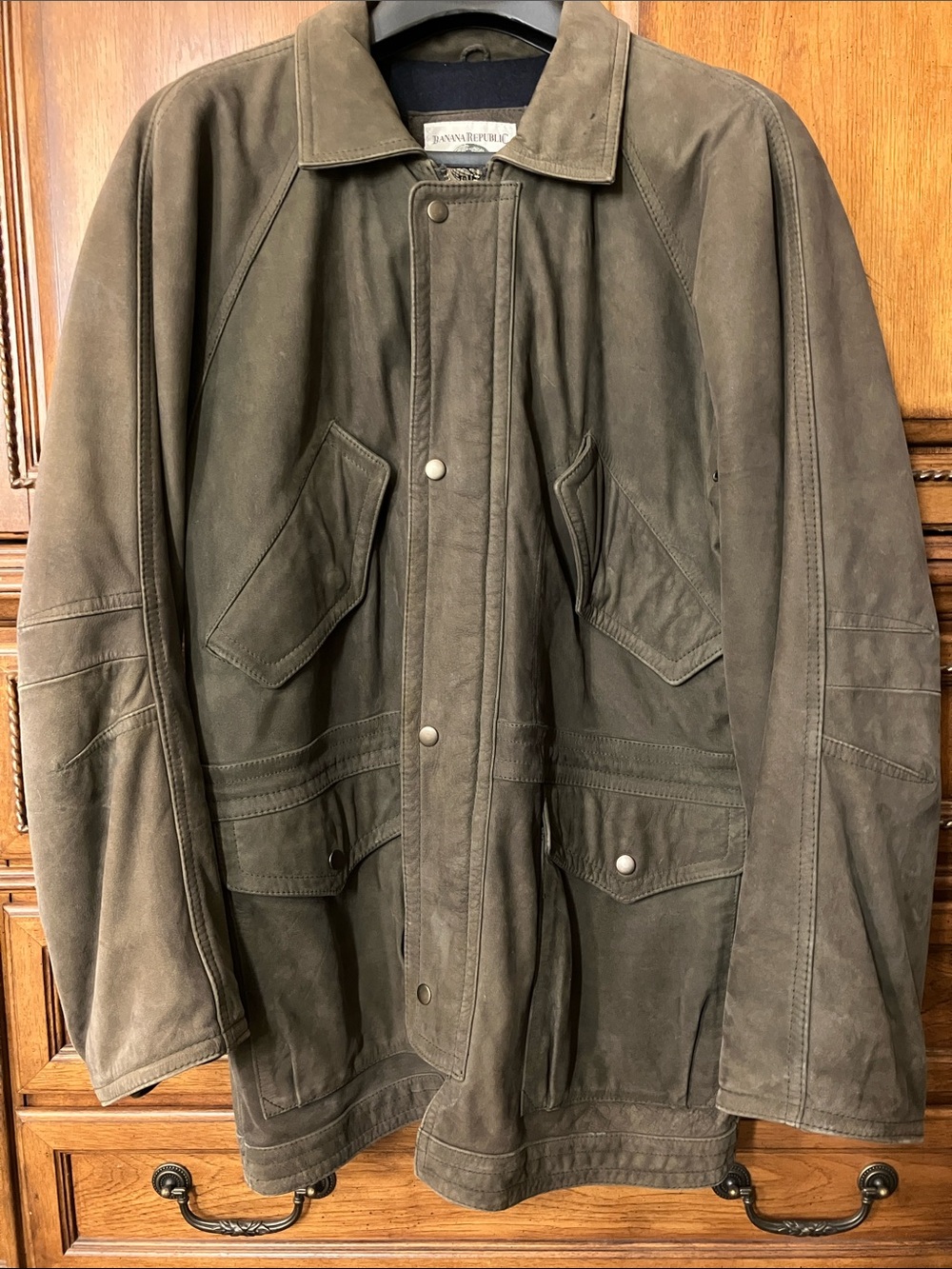 Banana Republic Men's Olive Brown Suede Field Jacket